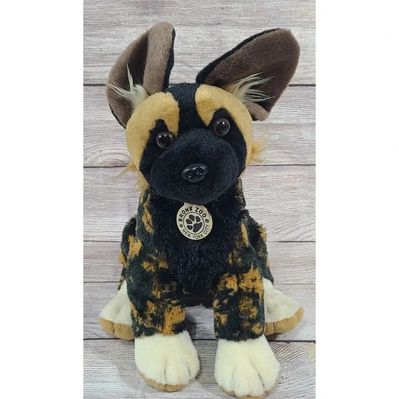 Wild Republic Plush Wild African Dog Stuffed Animal Toy Brown Black 12" - Picture 1 of 5